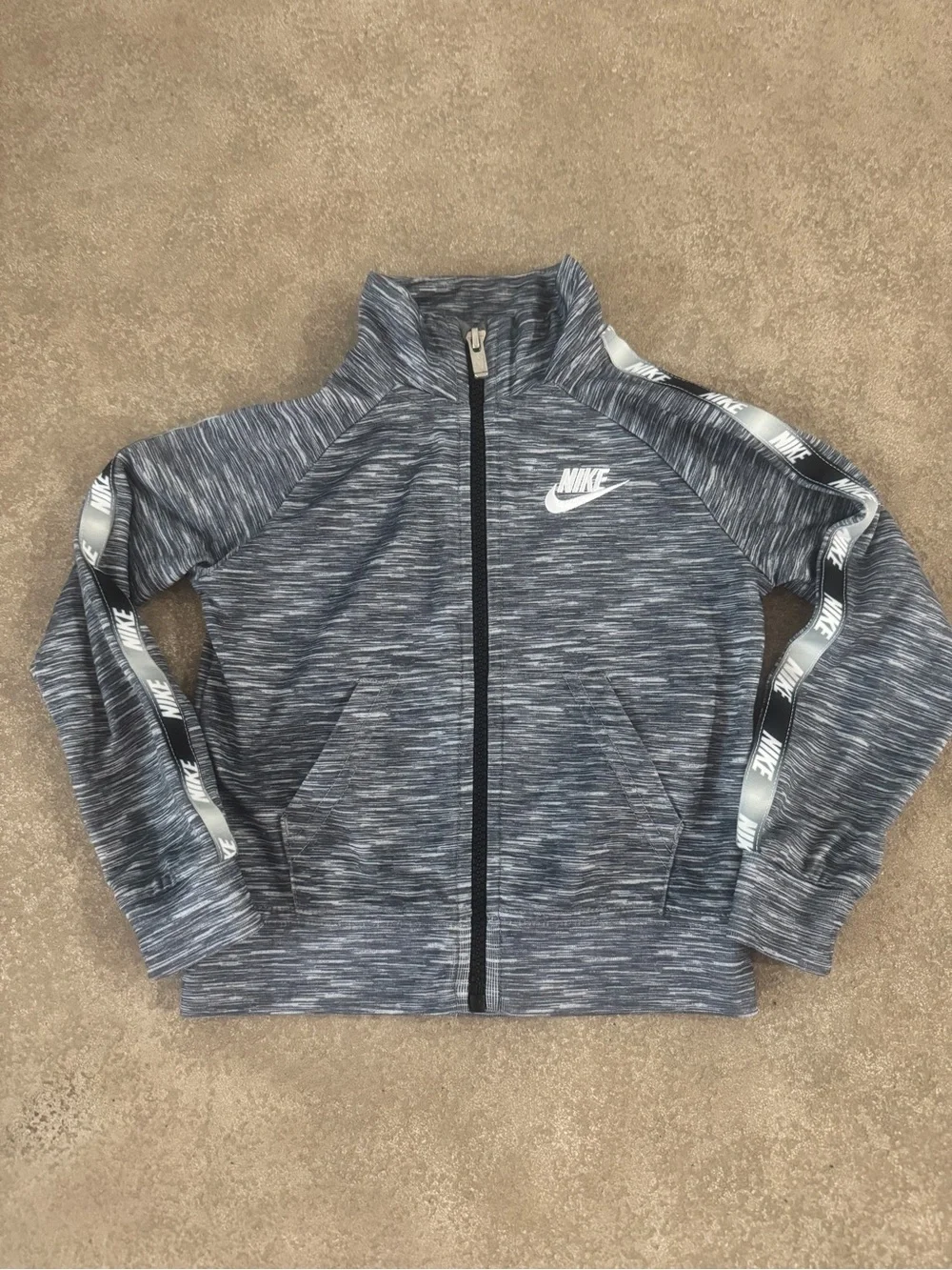 Nike Toddler 2T Gray Marled Track Suit Set Jacket Jogger Pants Logo Tape - Picture 3 of 7